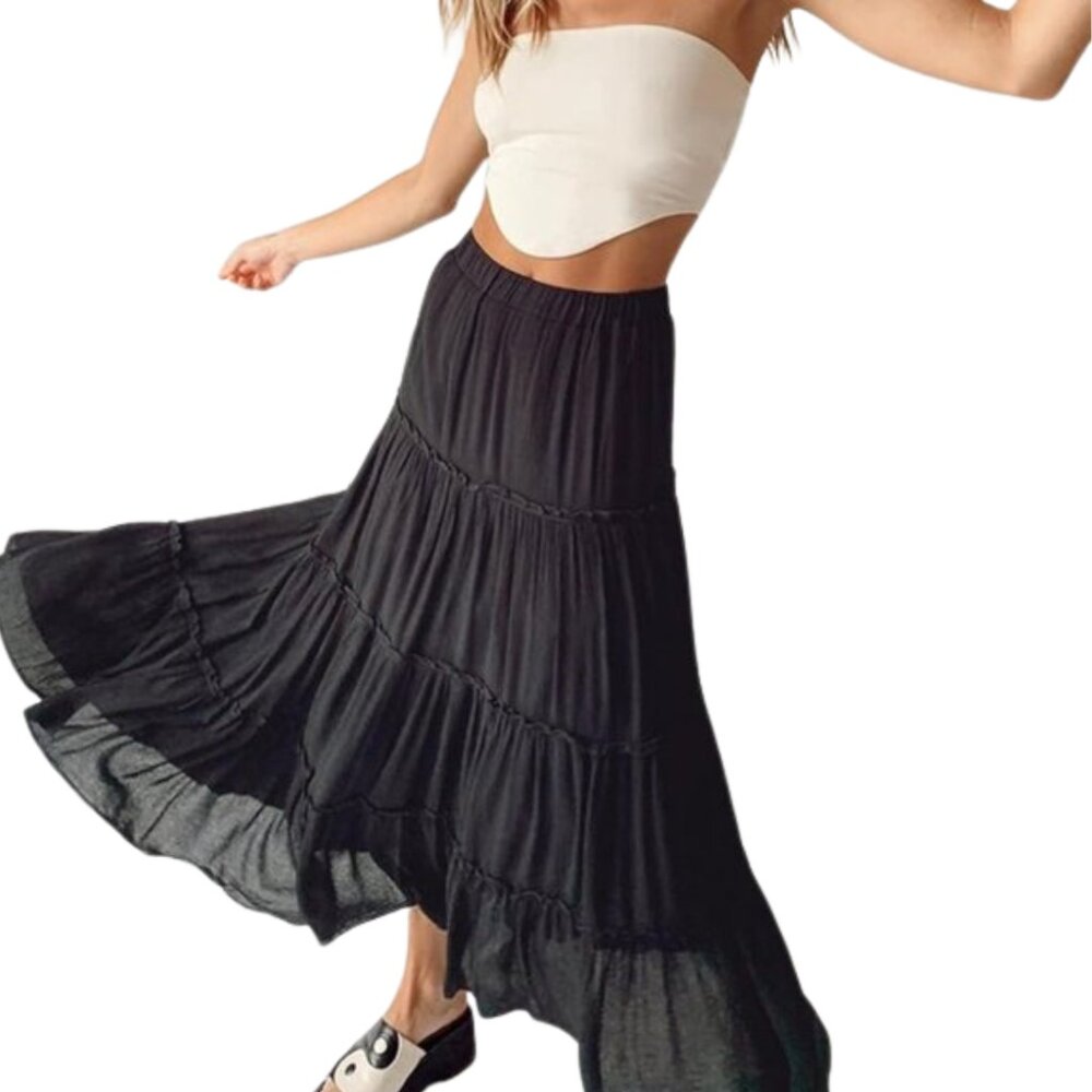 Boho Black Skirt (S)